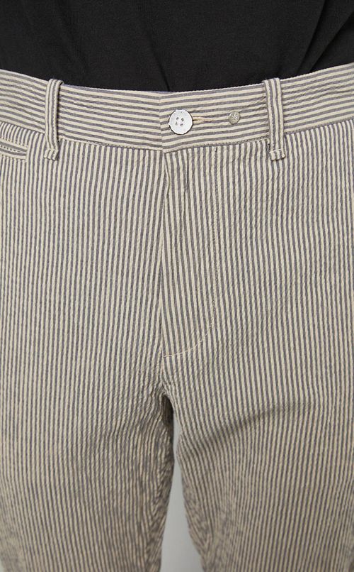 シアサッカークロップパンツ