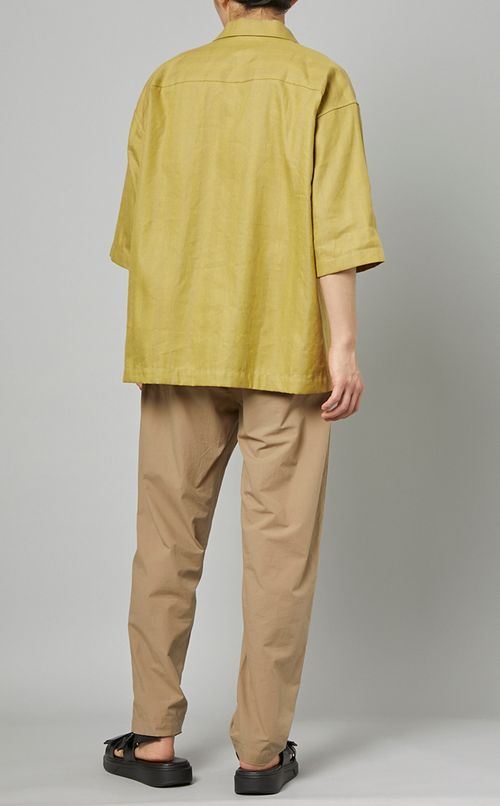 リネンコットンハーフスリーブシャツ