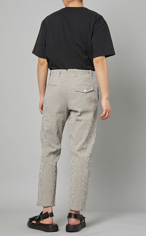 シアサッカークロップパンツ