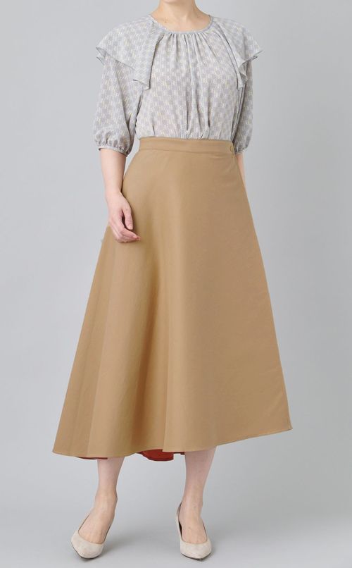 ポリコットンリバーフレアラップスカート