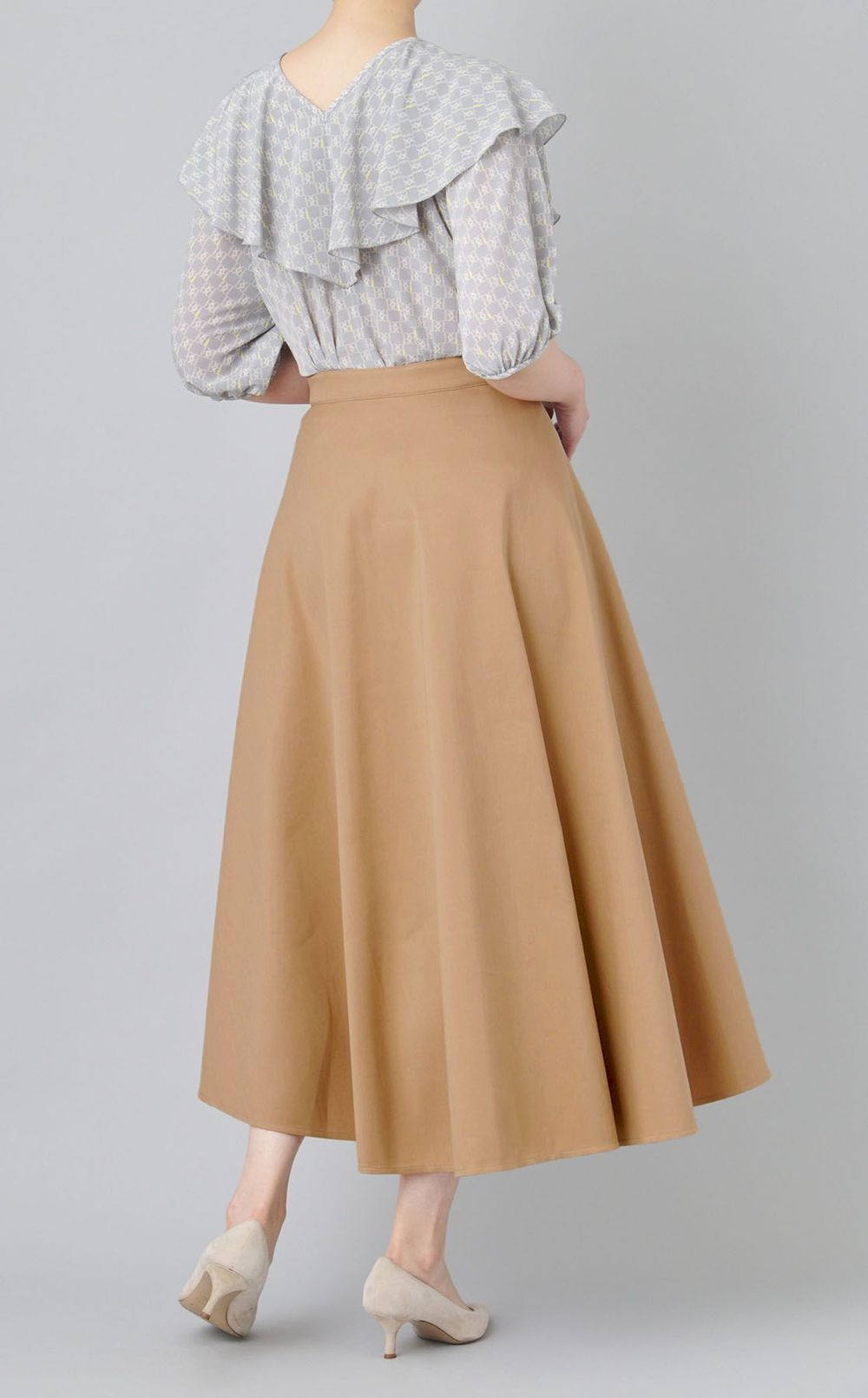 ポリコットンリバーフレアラップスカート