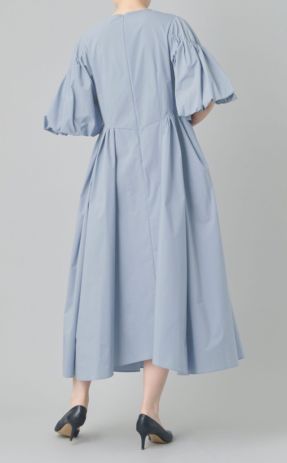 ギャザースリーブロングワンピース