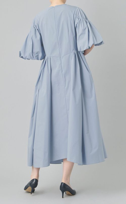 ギャザースリーブロングワンピース