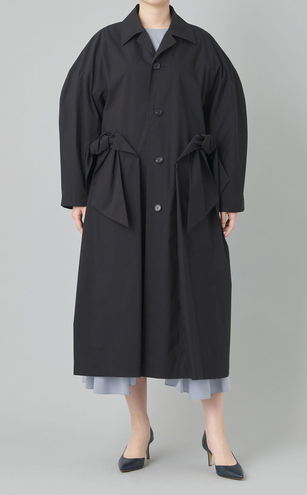 ギャザースリーブロングワンピース