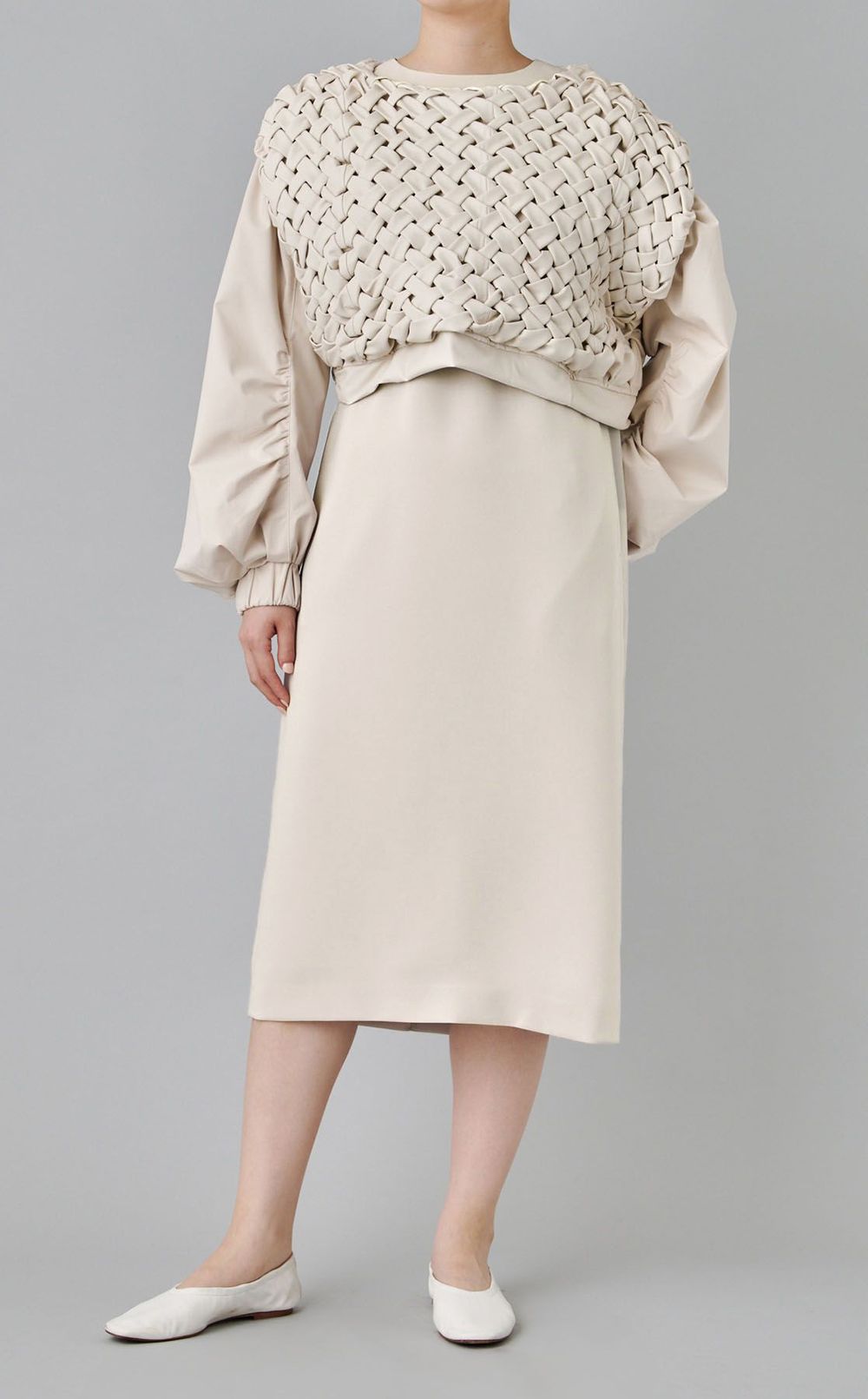 ソフトダブルクロスフリルワンピース