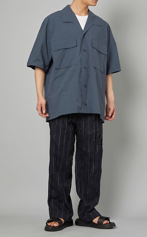 シャークカラーハーフスリーブシャツ