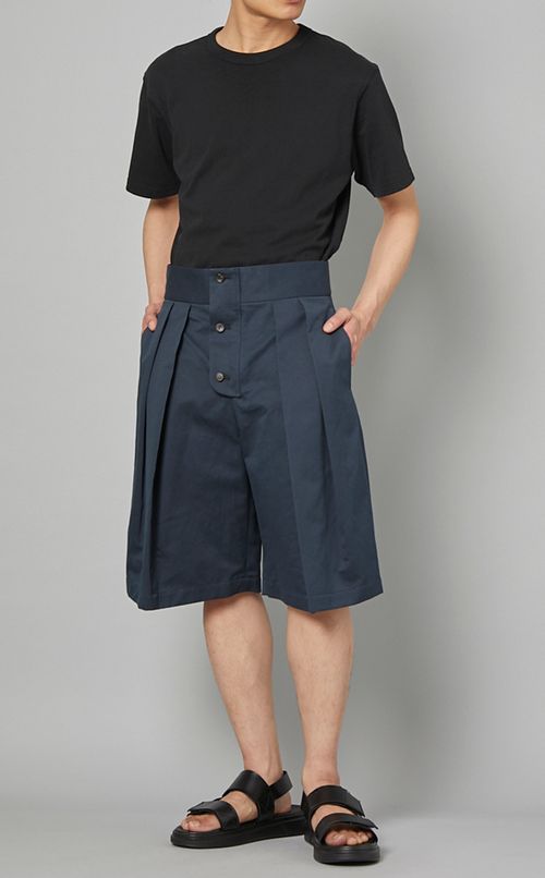 コットンリネンタックショーツ