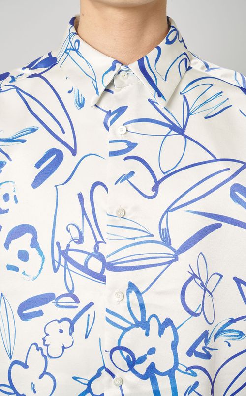 サテンハーフスリーブシャツ