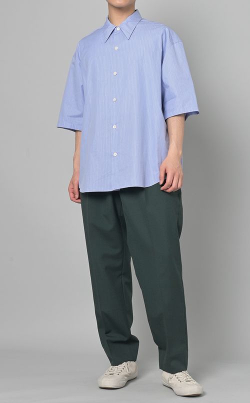 ストライプレギュラーカラーハーフシャツ