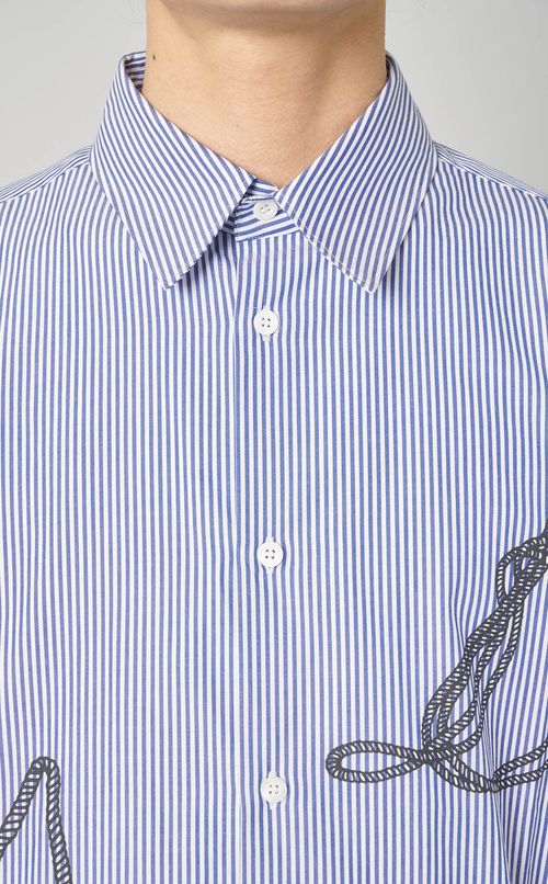 コットンストライプロングスリーブシャツ