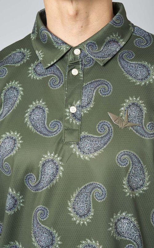 【手洗い可】ペイズリーポロシャツ