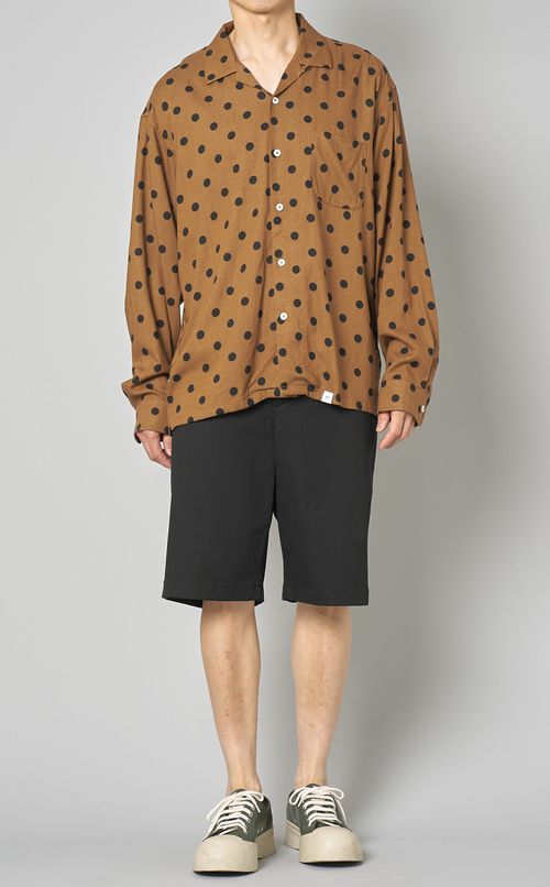 オープンカラードットシャツ