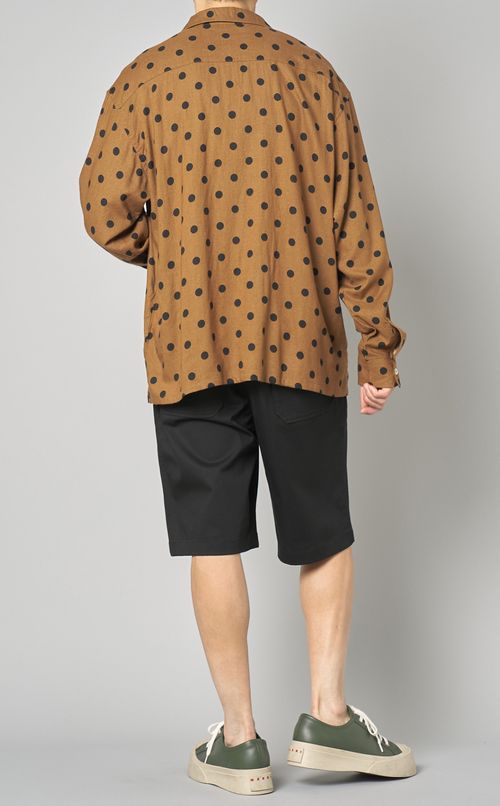 オープンカラードットシャツ