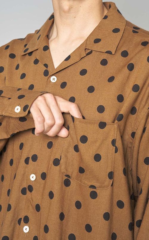 オープンカラードットシャツ