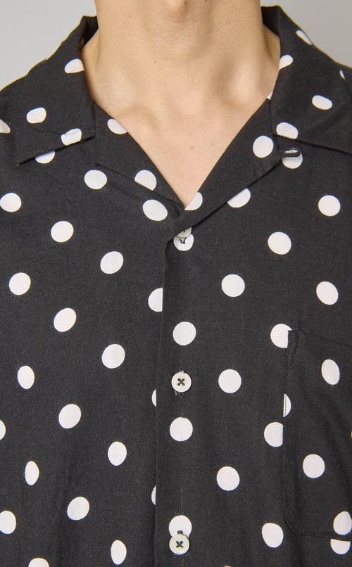 オープンカラードットシャツ