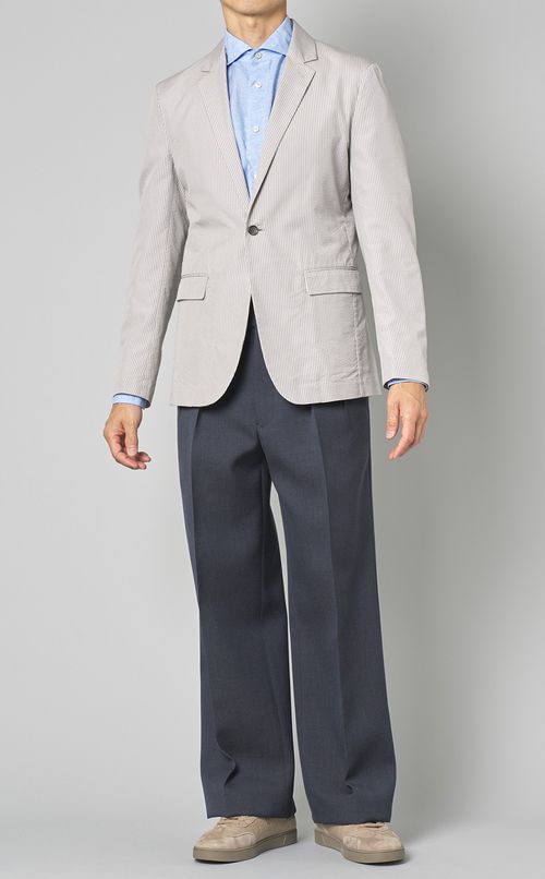 コットンリネンワイドカラーシャツ