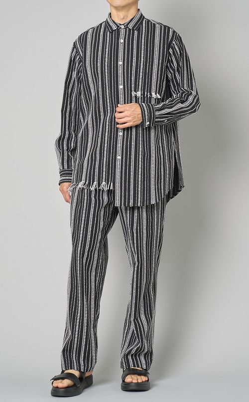 ドビーストライプアシンメトリーシャツ