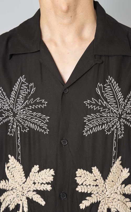 パームツリーエンブロイダリーシャツ