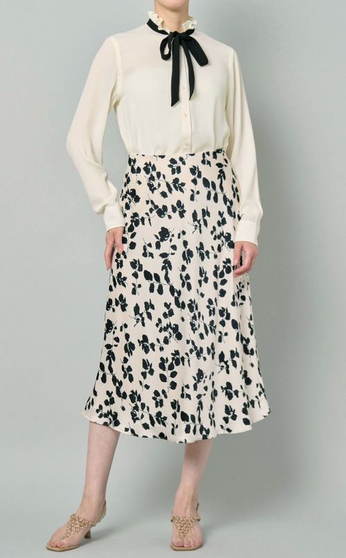 バイカラーボウタイブラウス