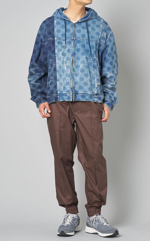 ドットデニムフーデッドジャケット