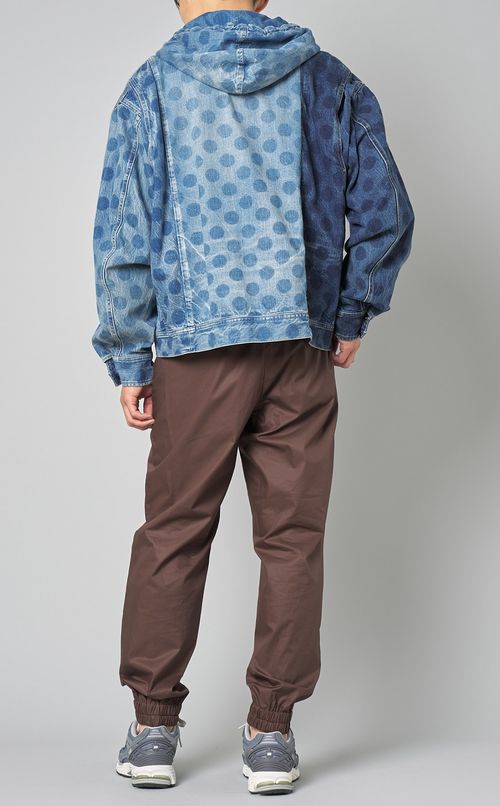 ドットデニムフーデッドジャケット