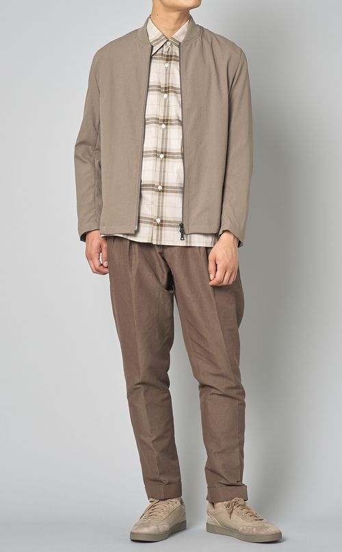 ポプリンチェックロングスリーブシャツ