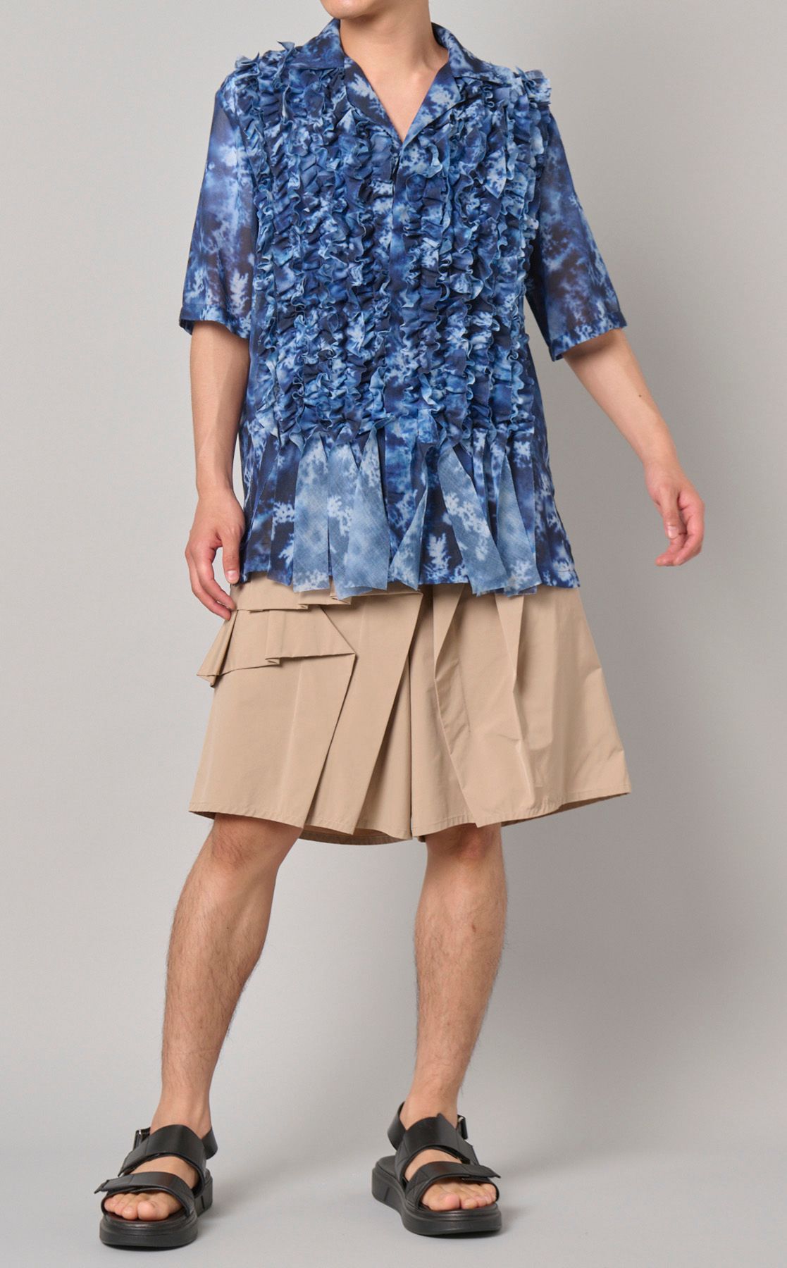 TAAKK ショートパンツ TAAKK - 25SSフリル ショート パンツ &frasl; RUFFLE SHORTS &frasl; ブラック