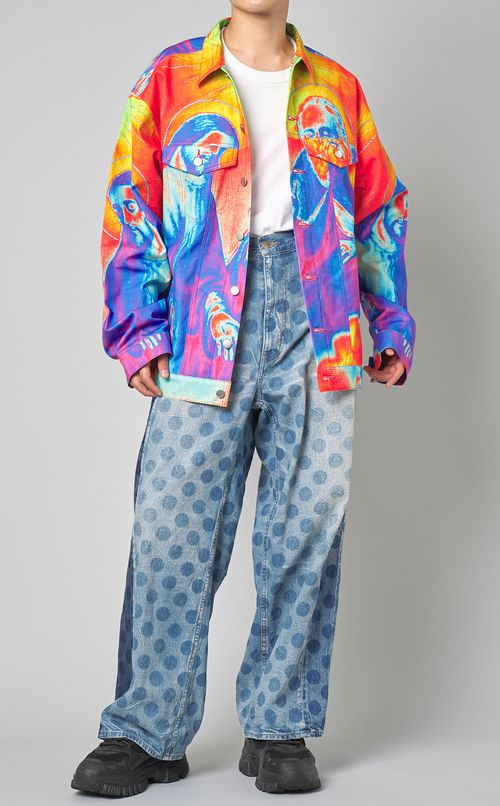 ドットデニムパンツ