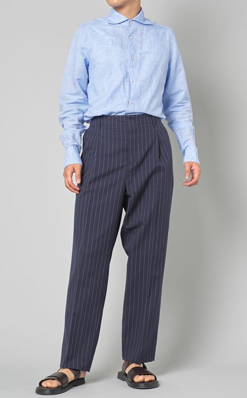 コットンリネンワイドカラーシャツ