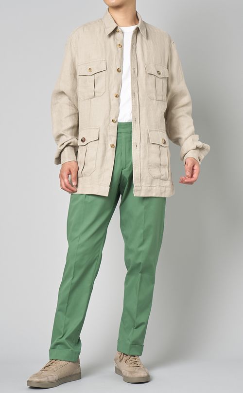 リネンサファリジャケット