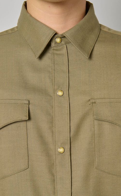 ウールデニムウエスタンシャツ