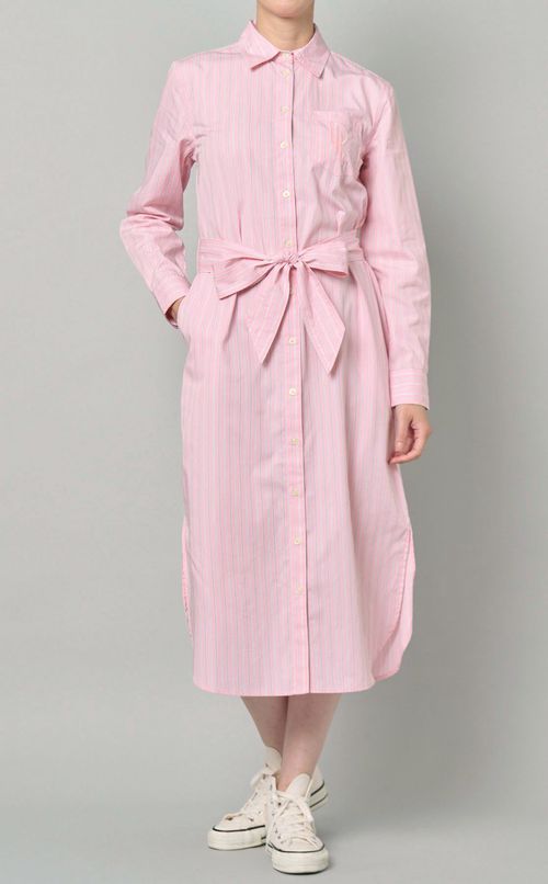 ストライプシャツワンピース