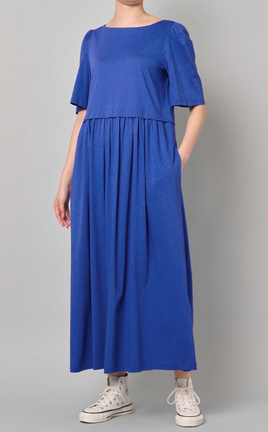 Weekend Max Mara｜ギャザー切替ジャージワンピース