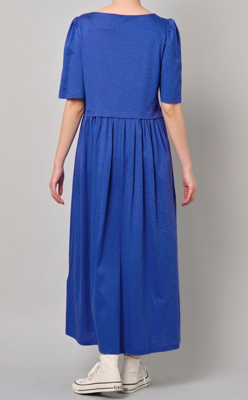 ギャザー切替ジャージワンピース