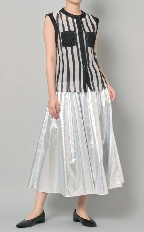 メタリックギャザースカート