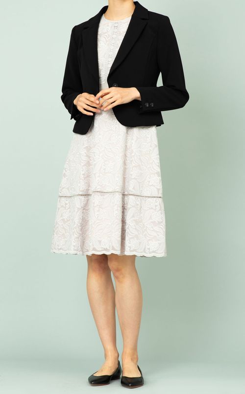 刺繍レースノースリーブワンピース