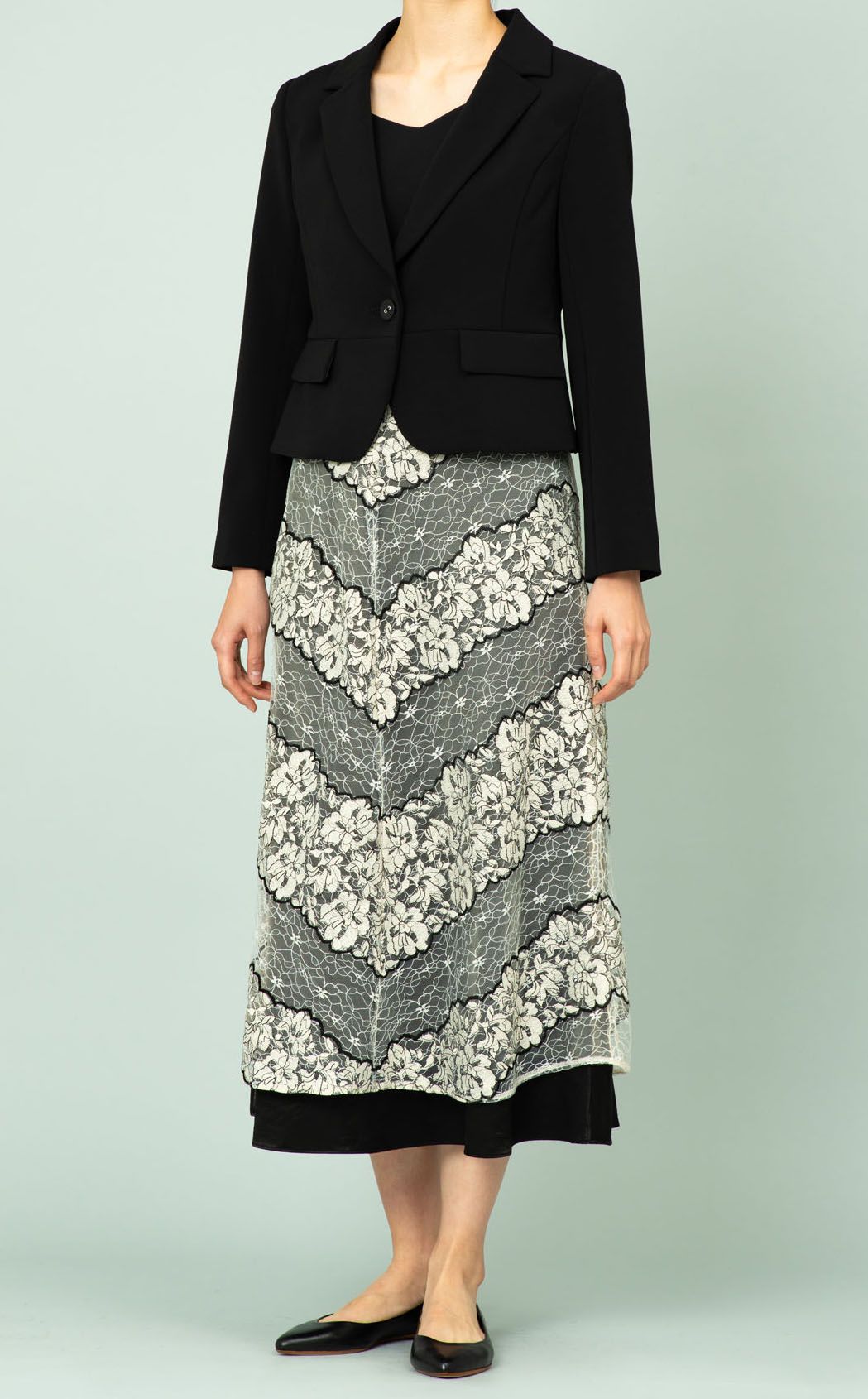 JILL STUART｜レースAラインミディスカート