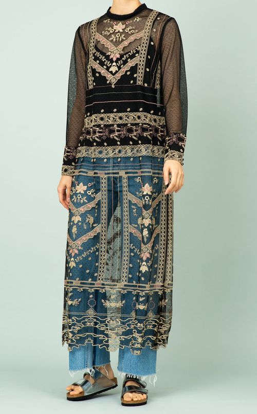 チュール刺繍ワンピース