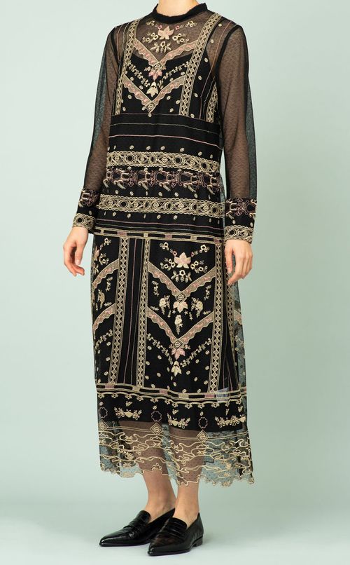 チュール刺繍ワンピース