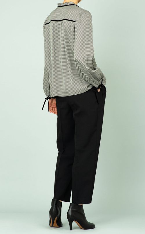 千鳥格子リボンブラウス