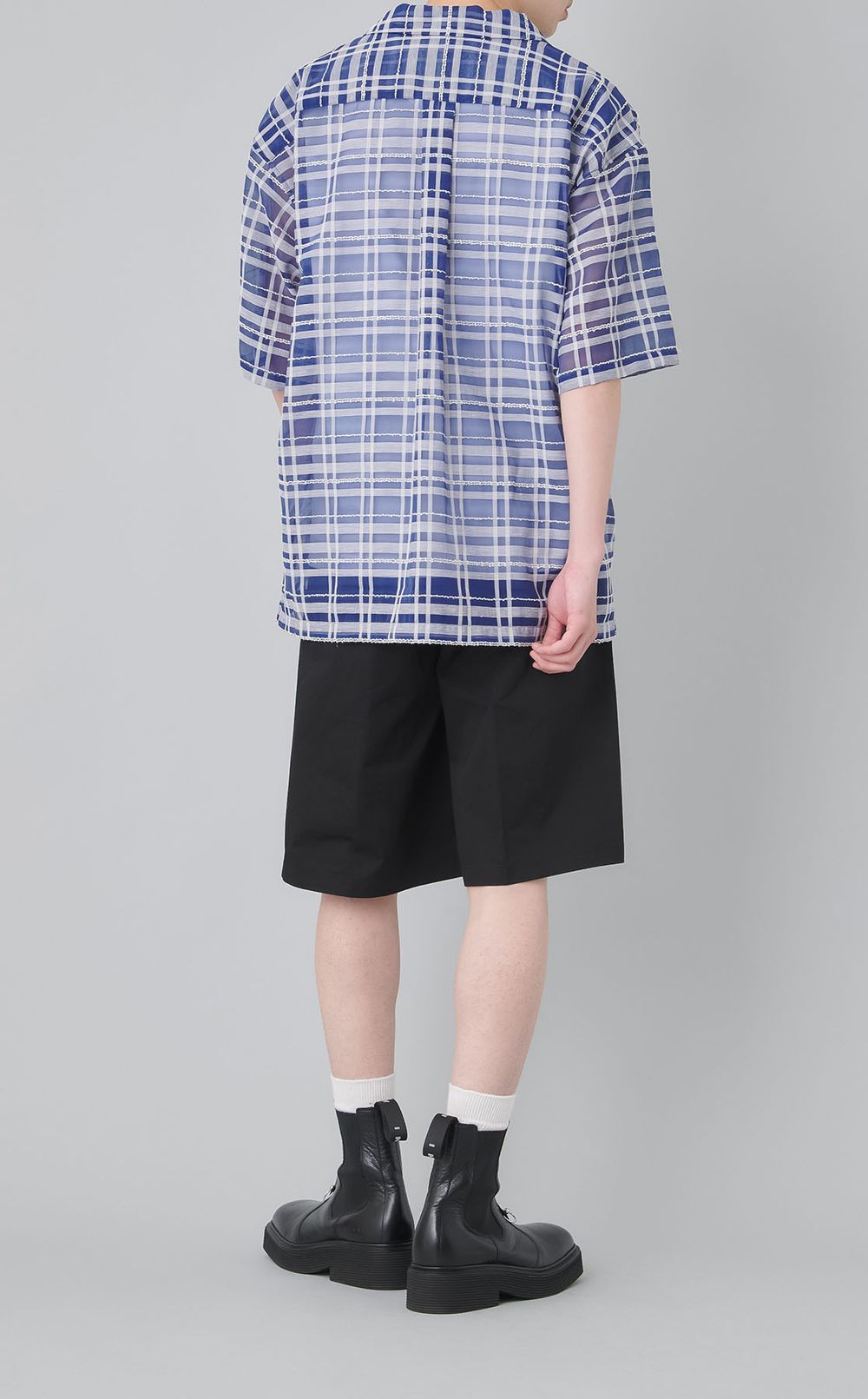 《手洗い可》リラックスチェックプルオーバーシャツ