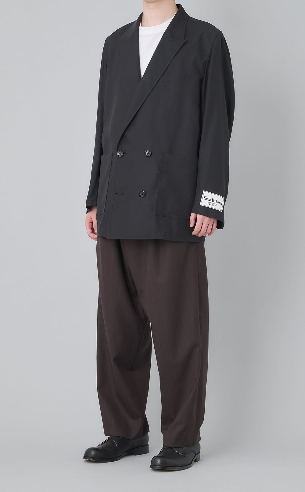 フォールドオーバーベルトワイドパンツ