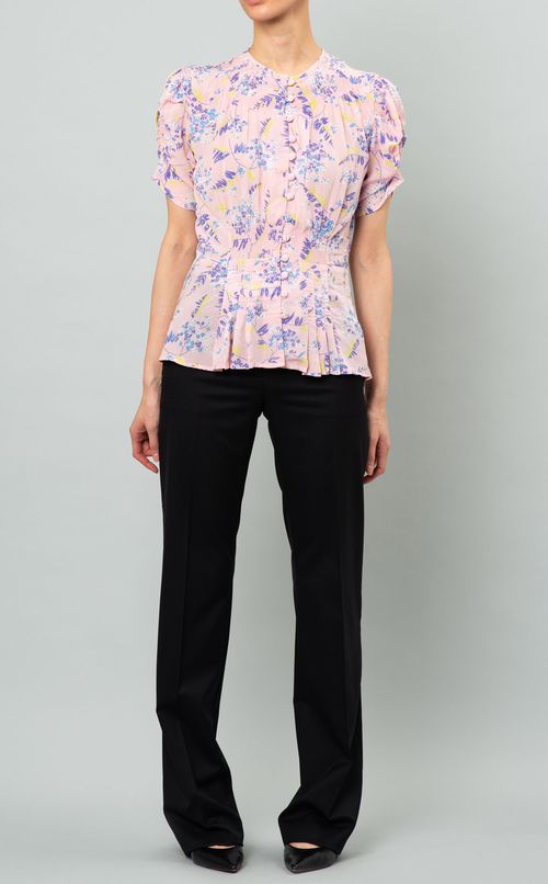 フラワープリントブラウス