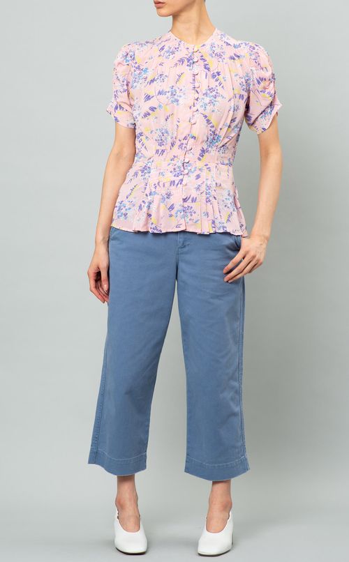 フラワープリントブラウス