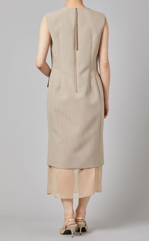 麻調ボンディングシアーワンピース