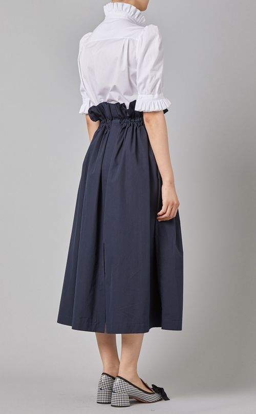 コットンハイウエストスカート