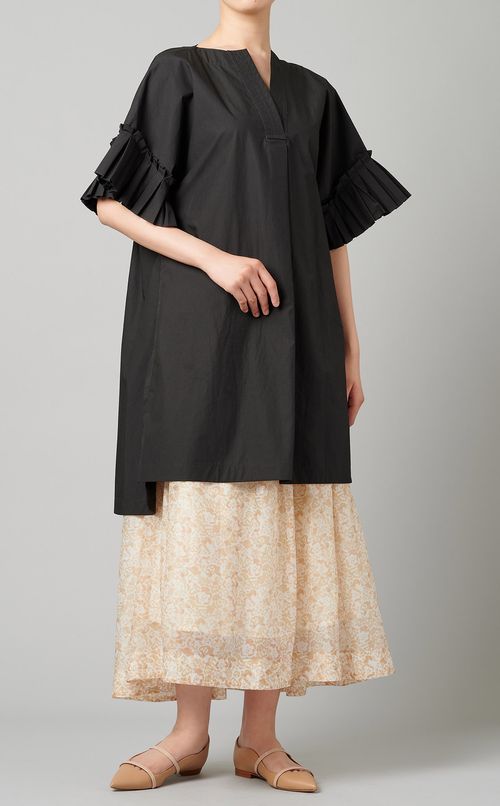 コットンVネックチュニック