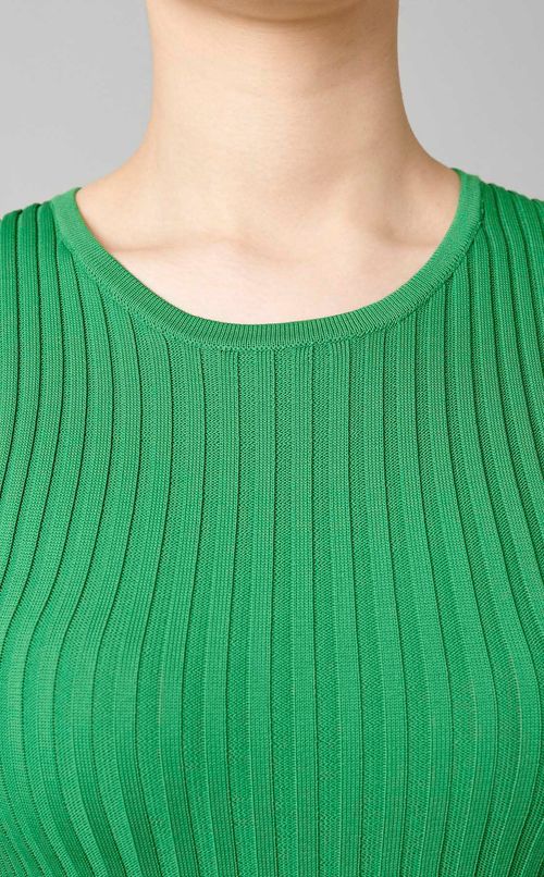 バイカラーニットワンピース