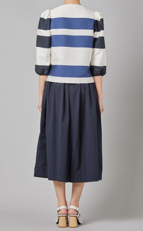 パフスリーブボーダーブラウス