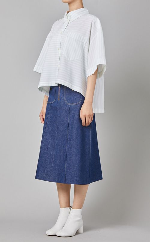 ボーダーオーバーサイズシャツ